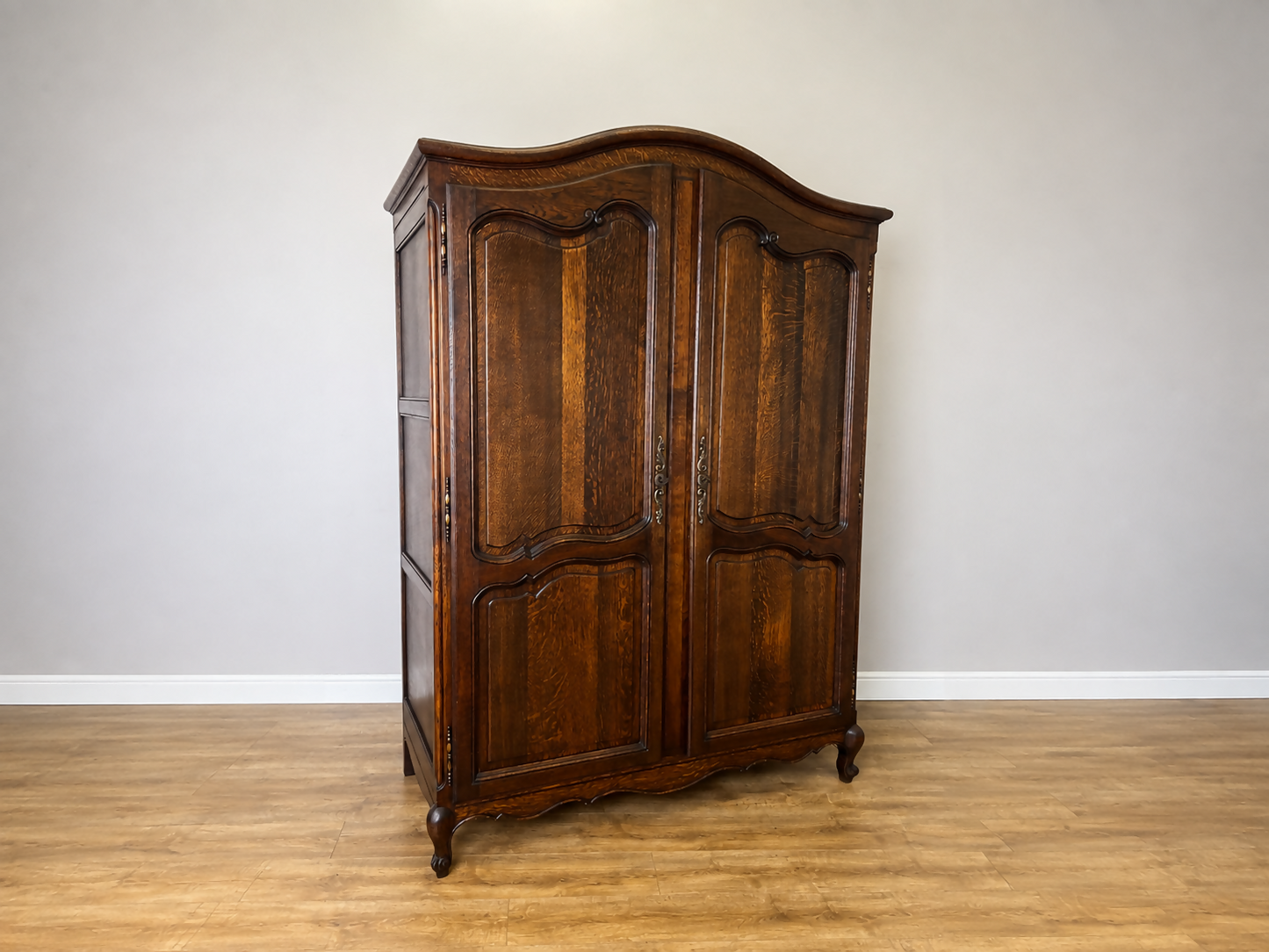 Wardrobe Antique French Louis XVI Style Oak Two Door Carved Armoire LOT 6464