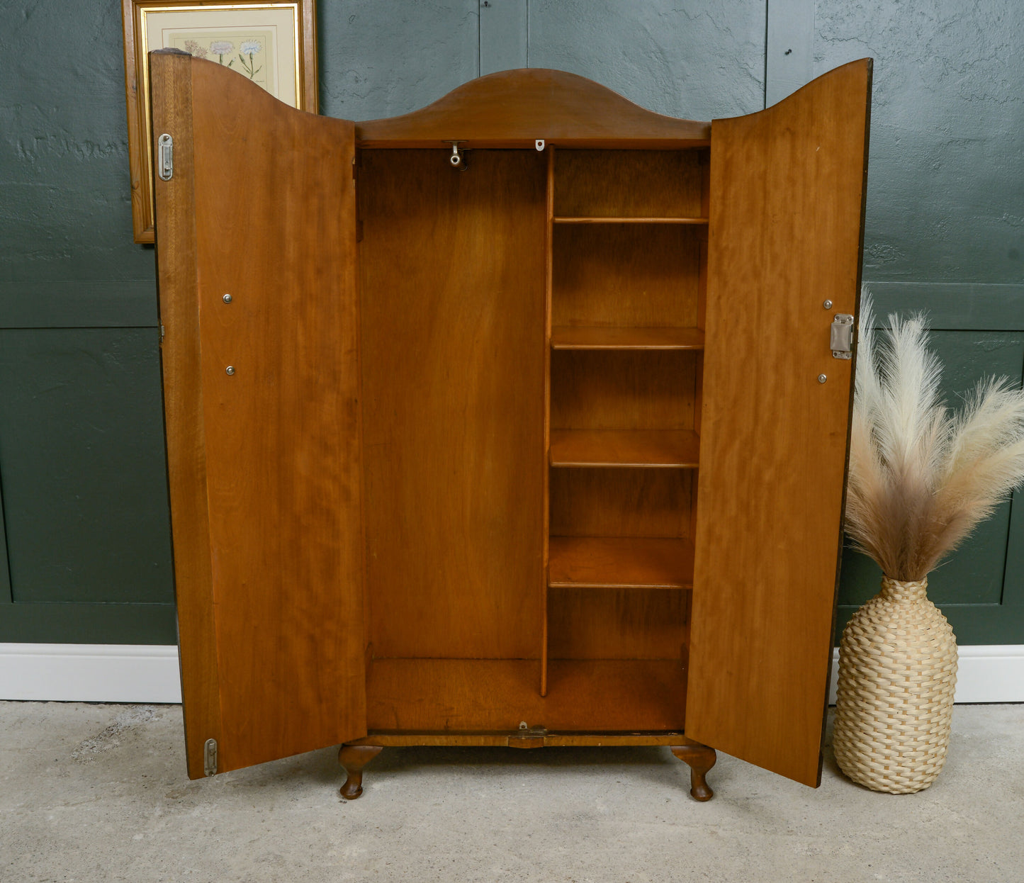 Art Deco Burr Walnut Gentlemans Wardrobe or Childs Wardrobe- SKU 211