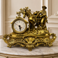 Clock Vintage French Style Quartz Ornate Horse Figure Mantel Clock LOT 6435