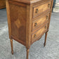 Antique French Louis XVI Style Walnut Marble Topped Bedside Chest Of Drawers