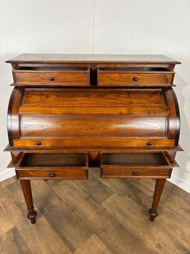 Reproduction Oak Cylinder Topped Desk / Bureau