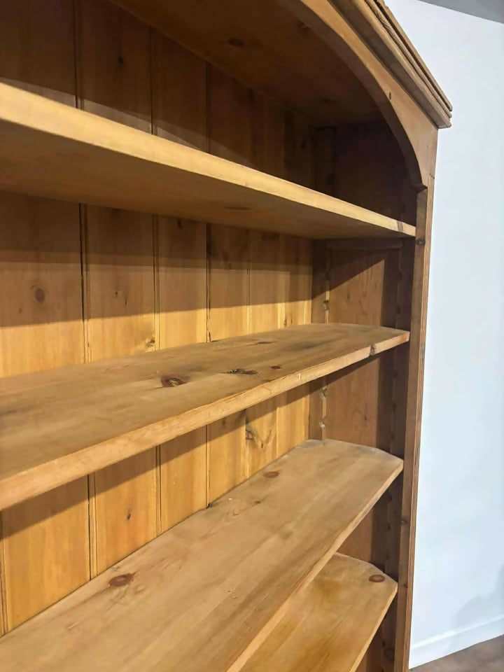 Large Contemporary Stripped Pine Open Bookcase