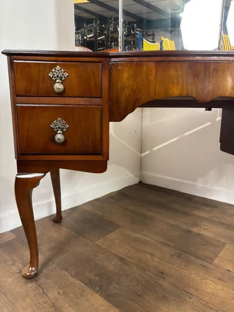 Vintage Austin Suite Walnut Dressing Table with Triple Mirror