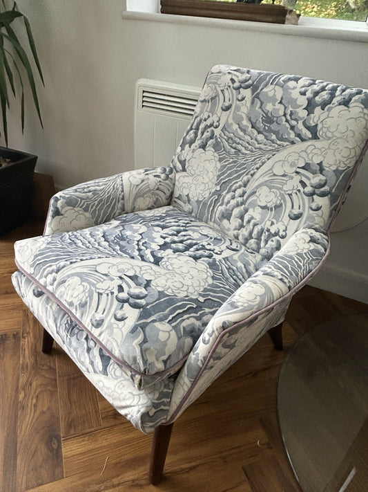 Vintage Parker Knoll PK934 Armchair | Newly Reupholstered in Designer Fabric | Mid-Century Modern Accent Chair