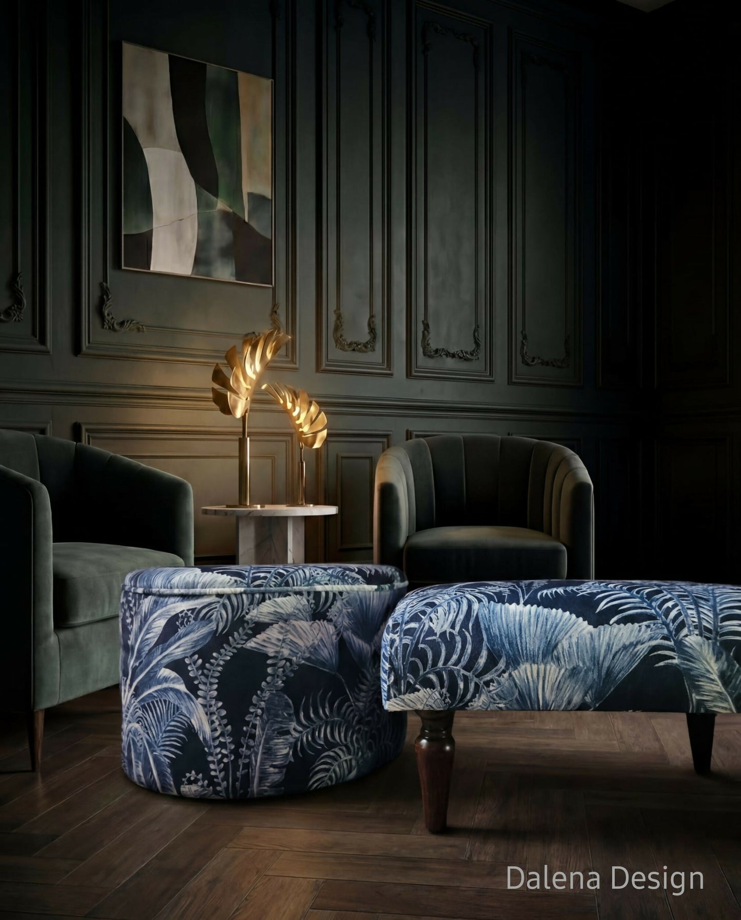 Clarke & Clarke - Majorelle Drum Stool