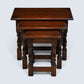 Old Charm Nest of 3 Tables Tudor Brown Finish Model 1494 FREE* UK Delivery