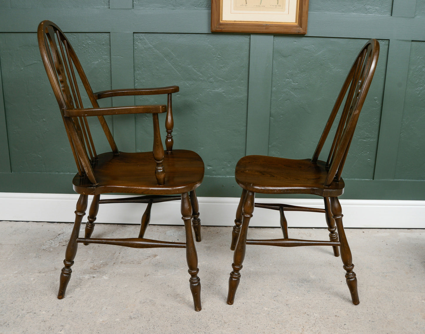 6 Elm Dining Chairs by Glenister - Hoop Back - 2 Carvers