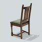 6 Oak Dining Chairs Old Charm Green Leather Seats Tudor Brown FREE UK Delivery