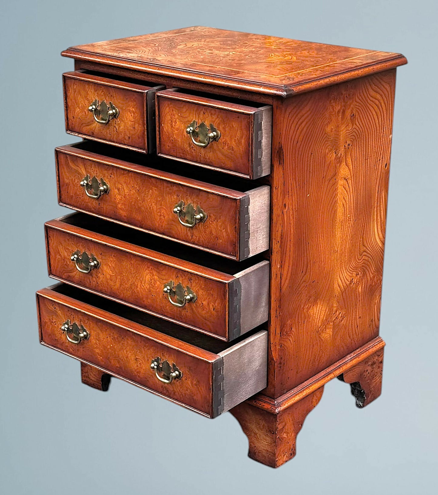 Small Figured Walnut Chest of Drawers