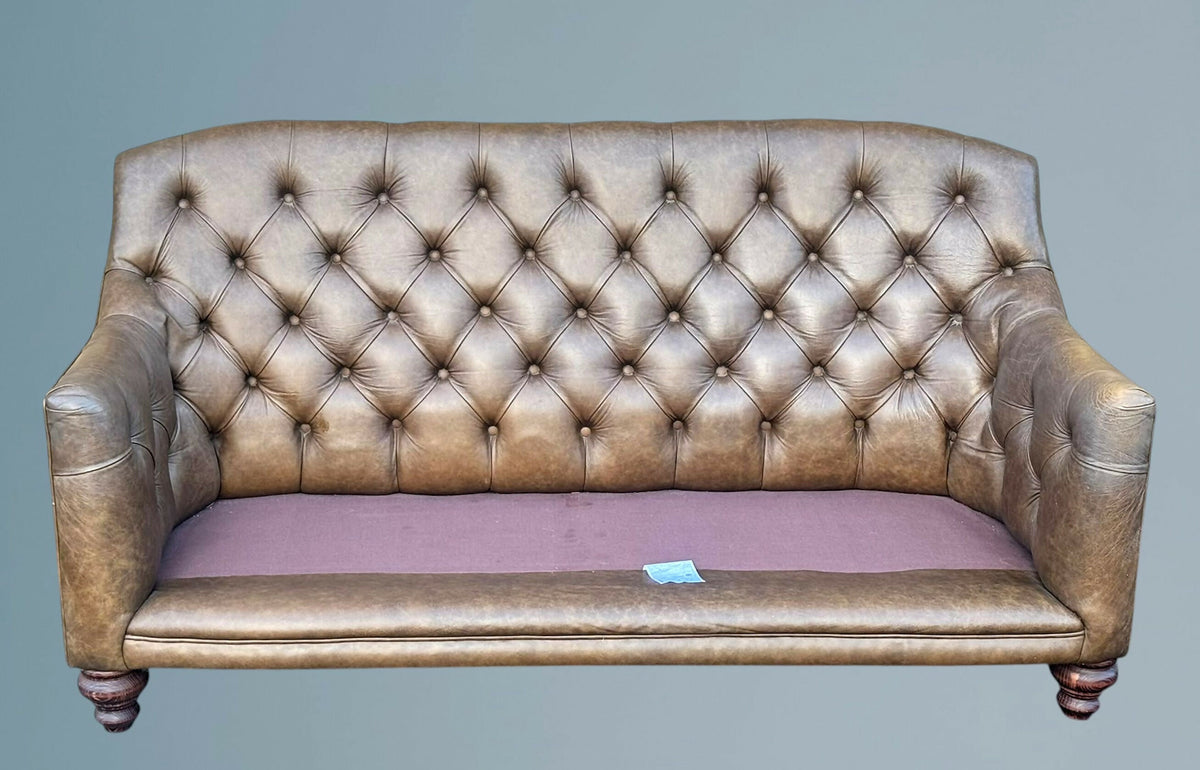 Brown Leather Chesterfield Sofa - Authentic Furniture