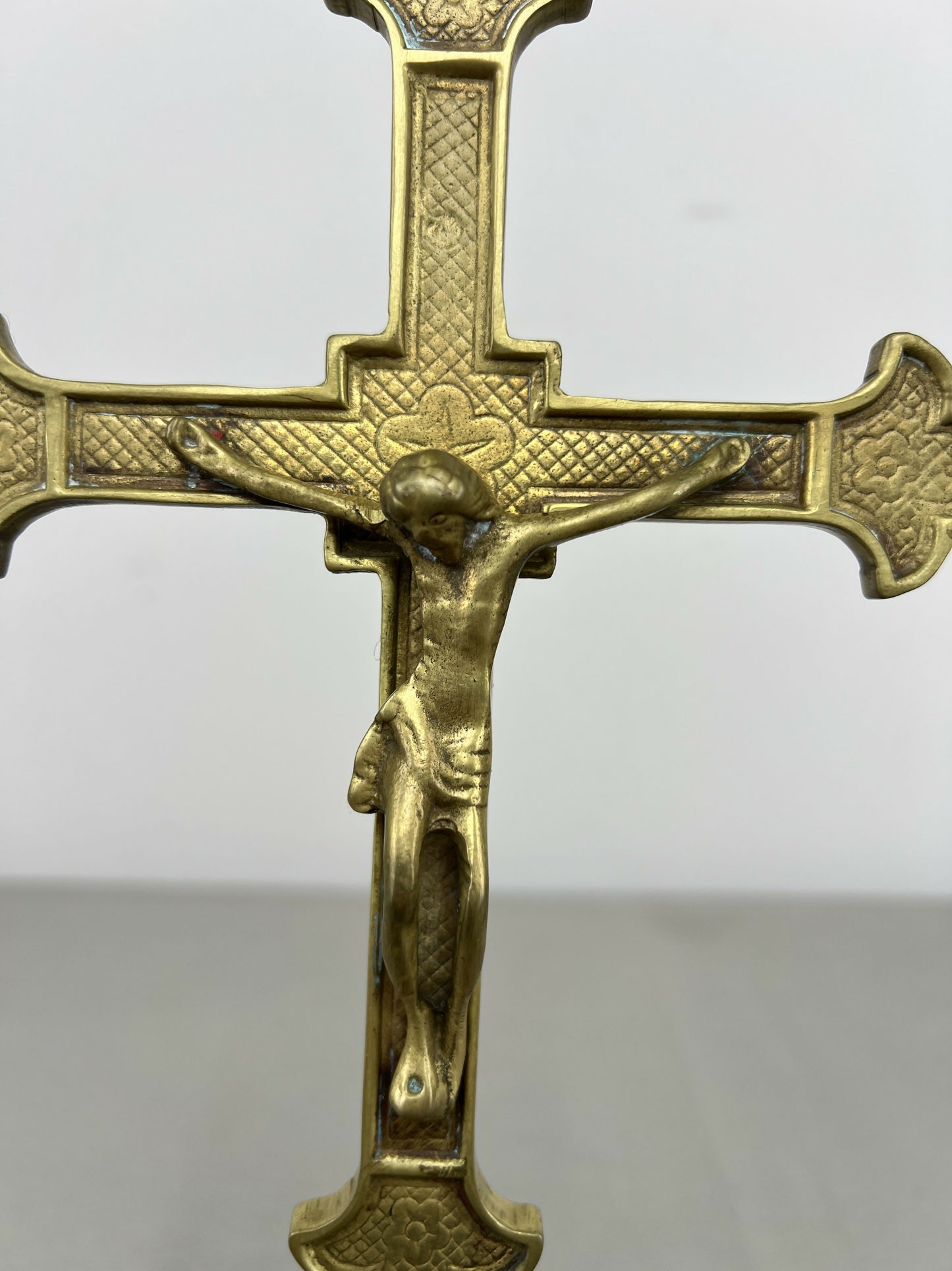 Crucifix Vintage French Style Standing Religious Cross Jesus Christ LOT 6430