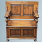 Antique Golden Oak Monks Bench
