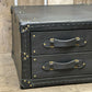 XL Black Leather 2 Drawer Coffee Table, End Table