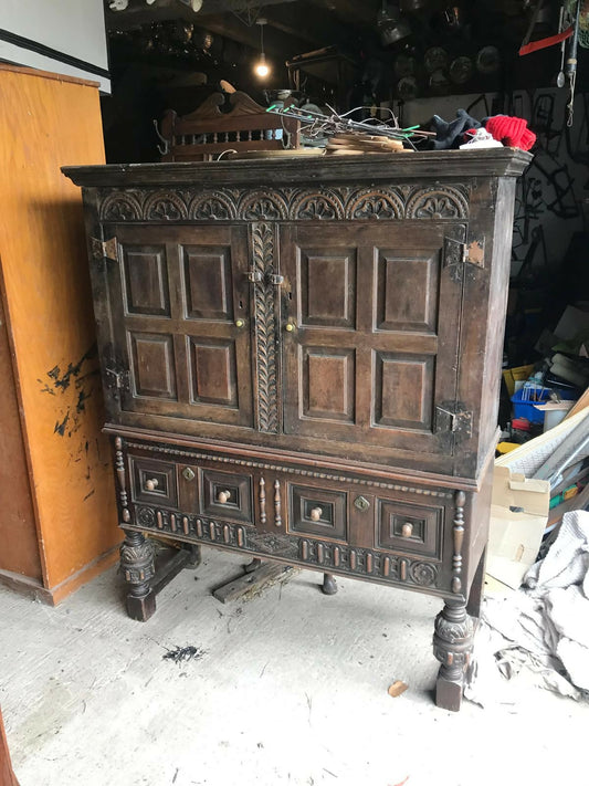 Heavy Oak Antique Cupboard