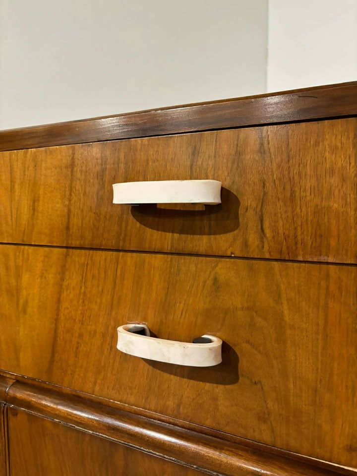 Vintage Walnut Tallboy Cabinet