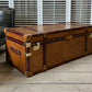 Luxury Handmade Tan Leather Coffee Table Trunk bespoke order for bridle