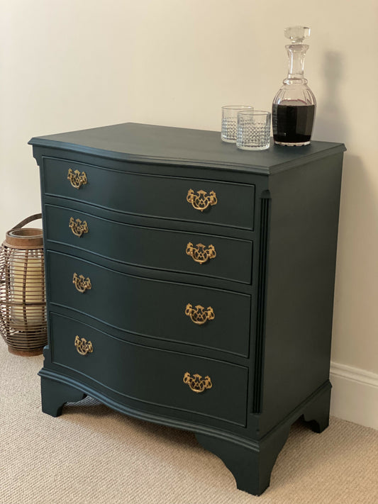Antique Bow Fronted Chest of Drawers