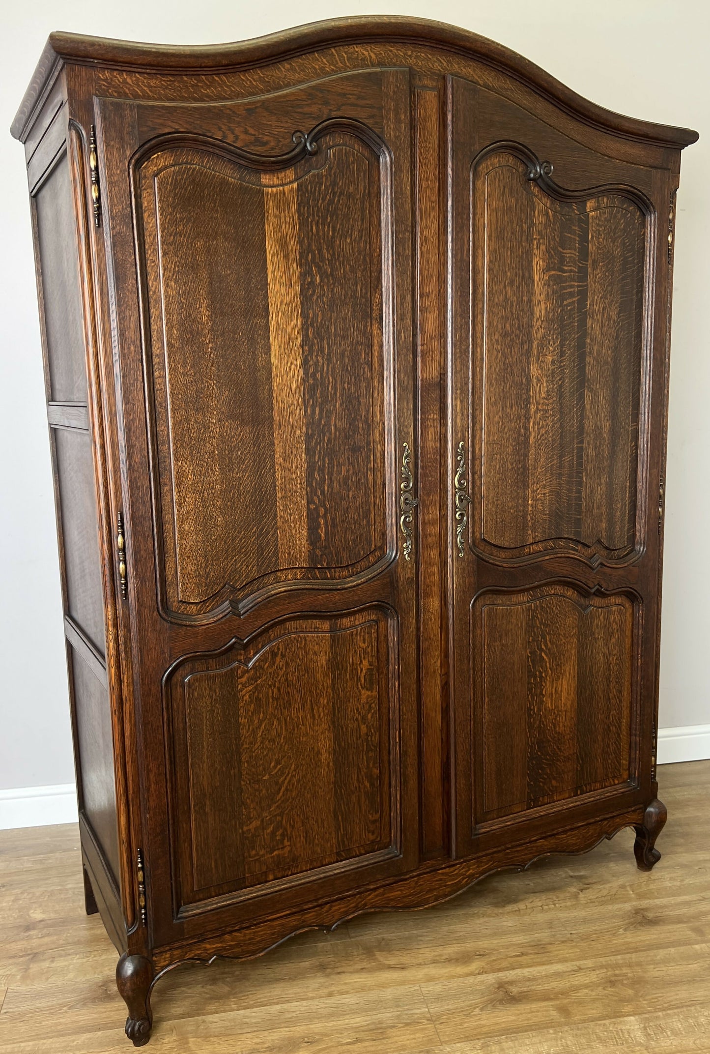 Wardrobe Antique French Louis XVI Style Oak Two Door Carved Armoire LOT 6464