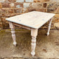 Stripped Pine Farmhouse Dining Table | Solid Wood Country Kitchen Table | Turned Legs Rustic Cottage Table