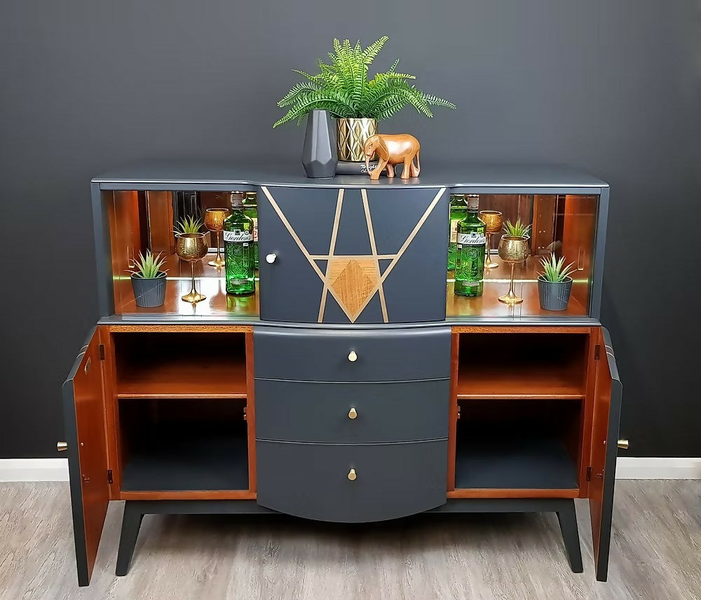 "Bergen", Mid Century Drinks Cabinet, Beautility Sideboard, Vintage.