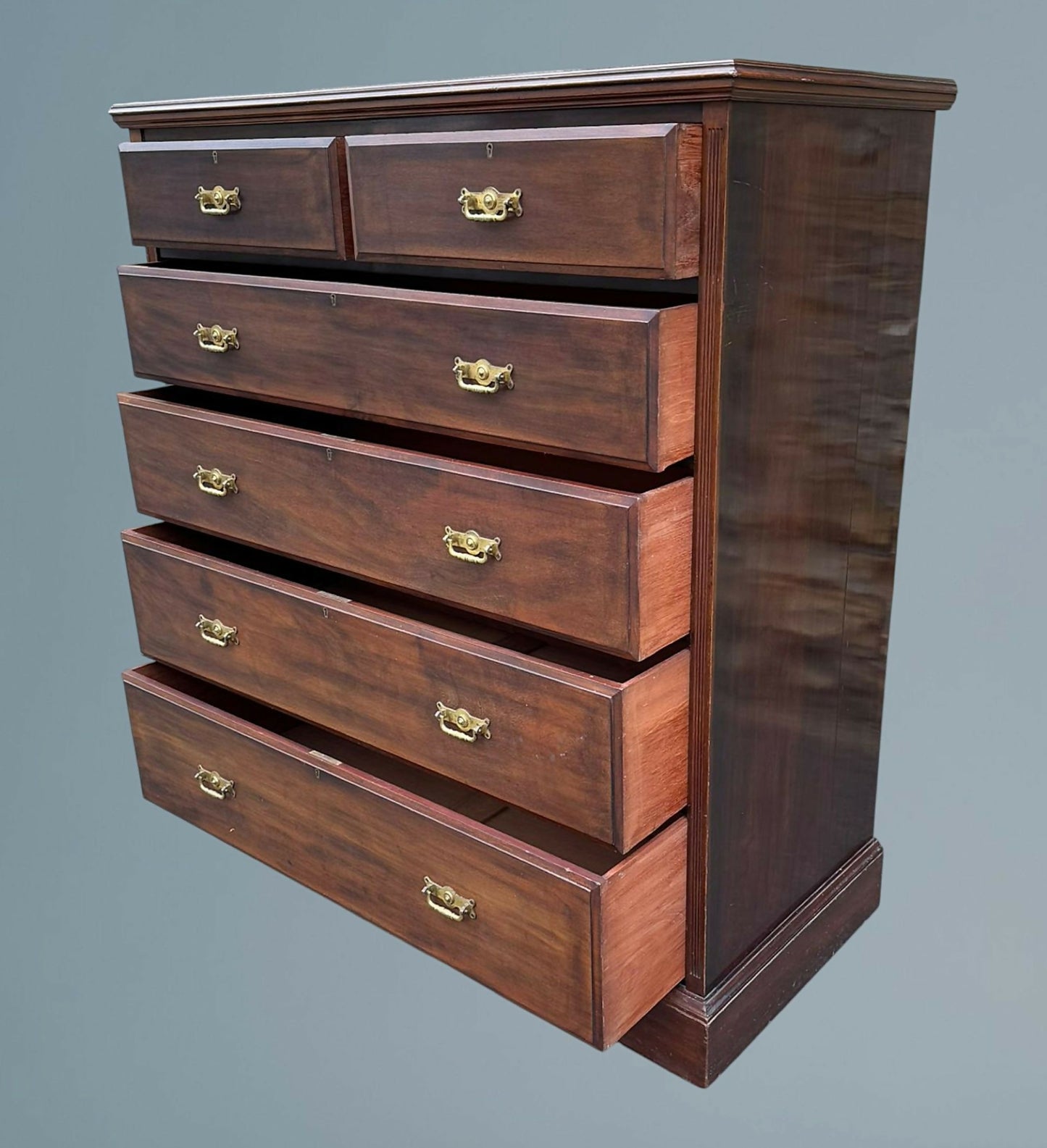 Large Edwardian Walnut Chest of Drawers