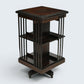 Edwardian Revolving Bookcase With 2 Tiers And Marquetry Decoration FREE Delivery