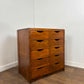 Vintage Oak Veneer Bank of Ten Drawers