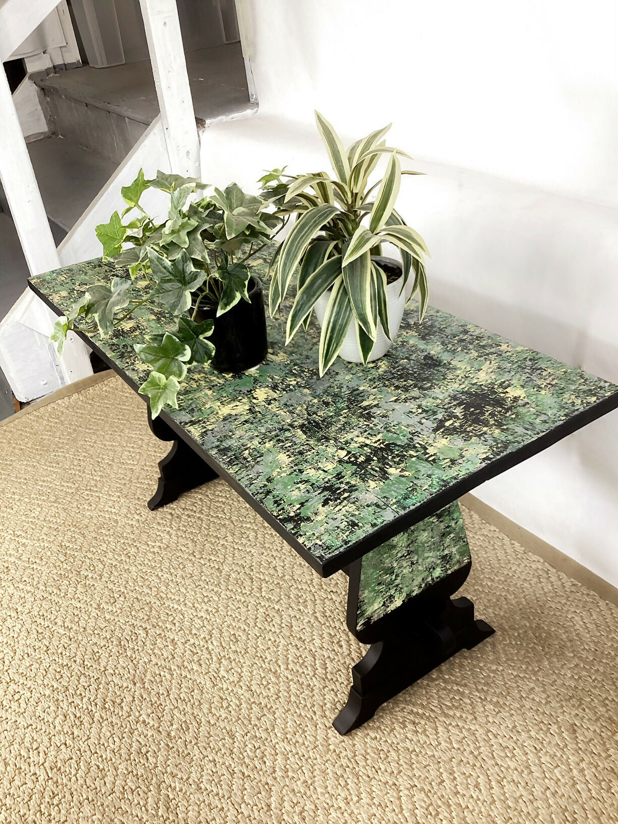 Hand Made Coffee Table Hand Painted In Retro Vintage Pattern