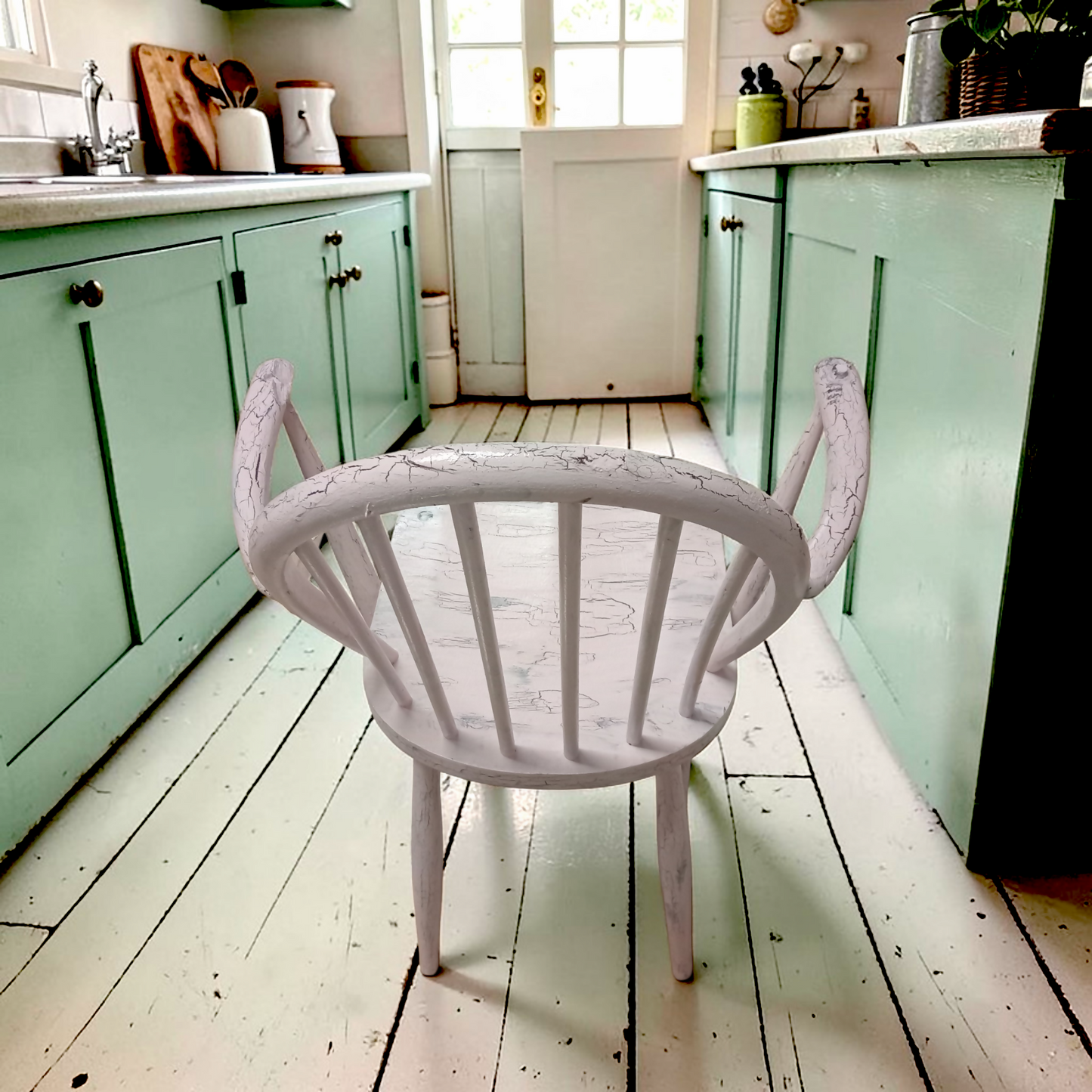 Pink Rustic Distressed Chair