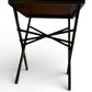Vintage Folding Table with Holly Pattern | Rustic Wooden Accent Table