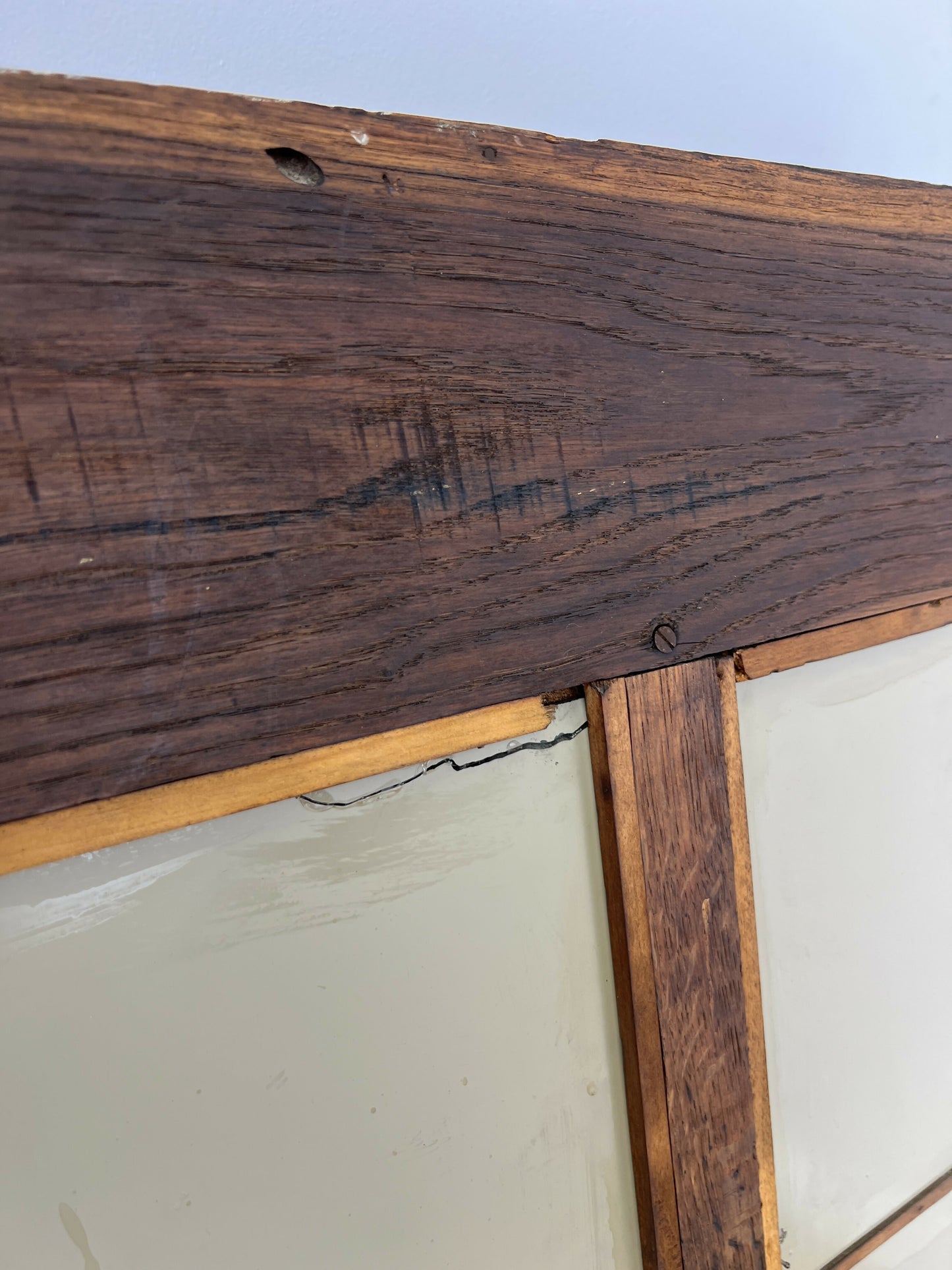 Mirror Antique French Oak Wall Mirror Bevelled Large Glass Wall Frame LOT 6370