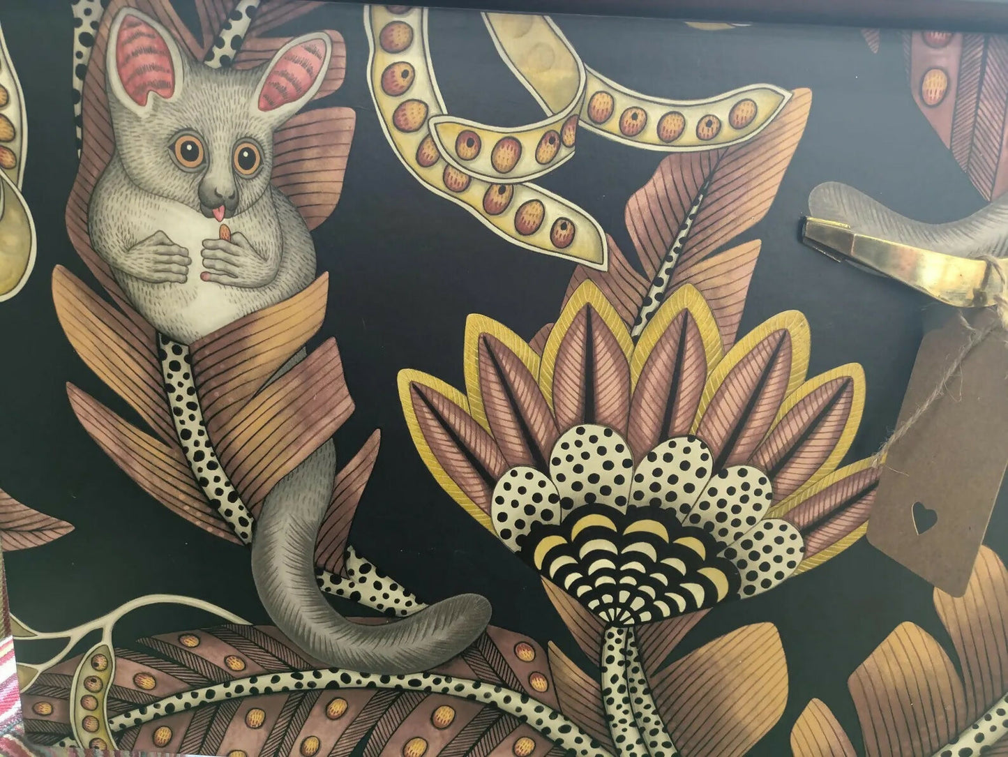 Midcentury Modern Charcoal Grey Sideboard: Animal Print TV Unit