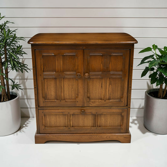 Ercol Mural TV Video Cabinet Golden Dawn Corner Flap Model 839 FREE UK Delivery