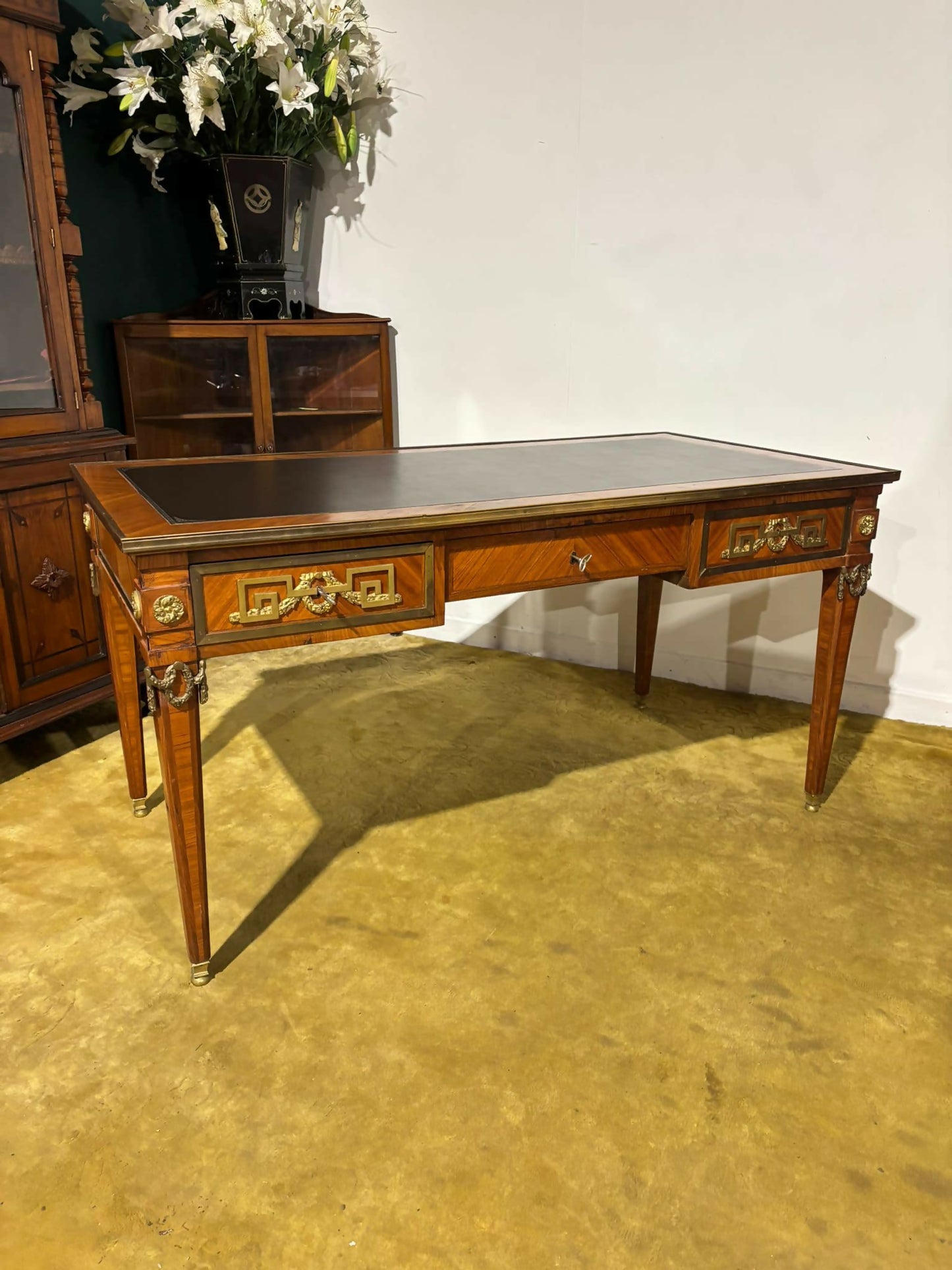 Empire Style French Gilt Metal Mounted Desk