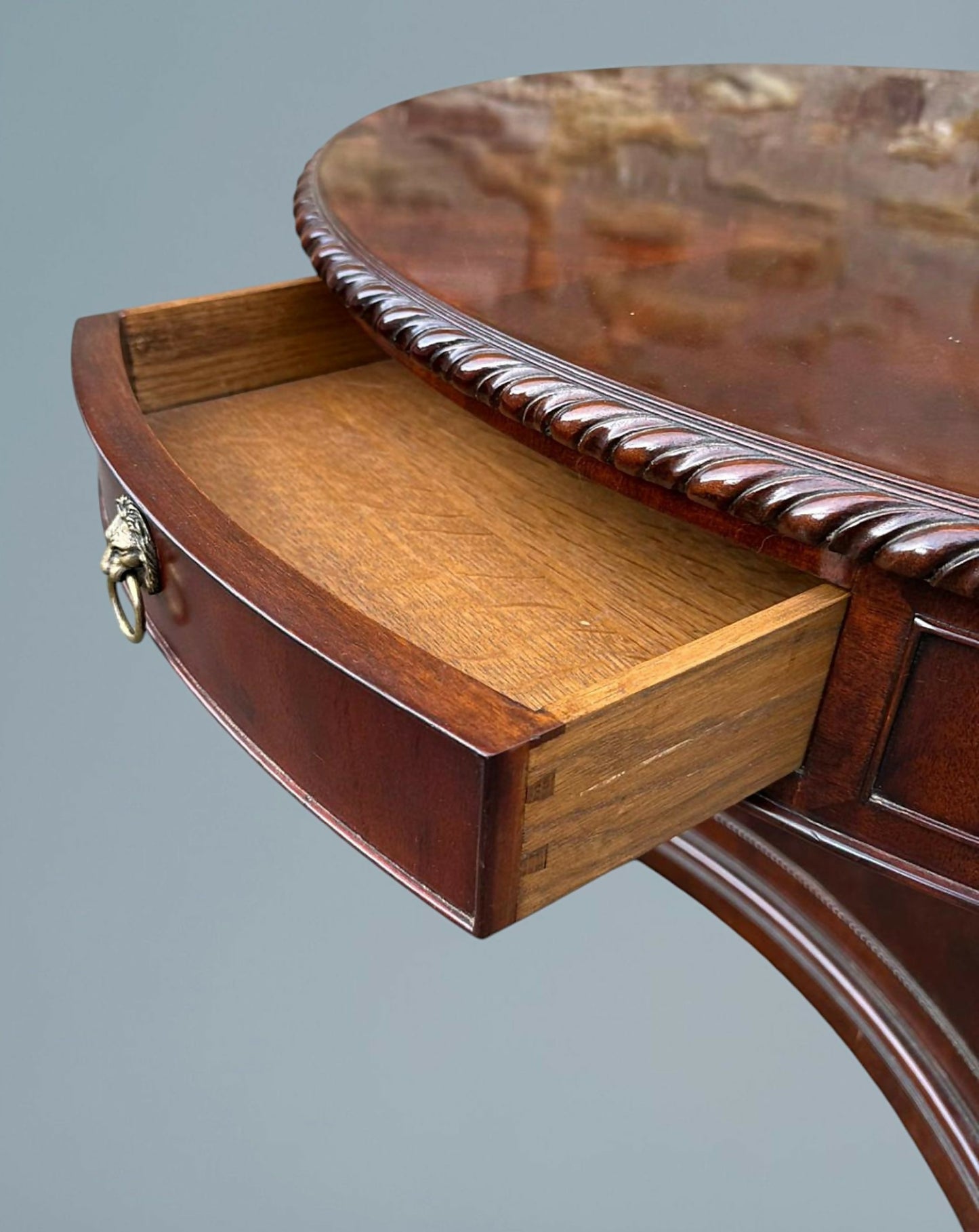 Good Quality Figured Mahogany Drum Table