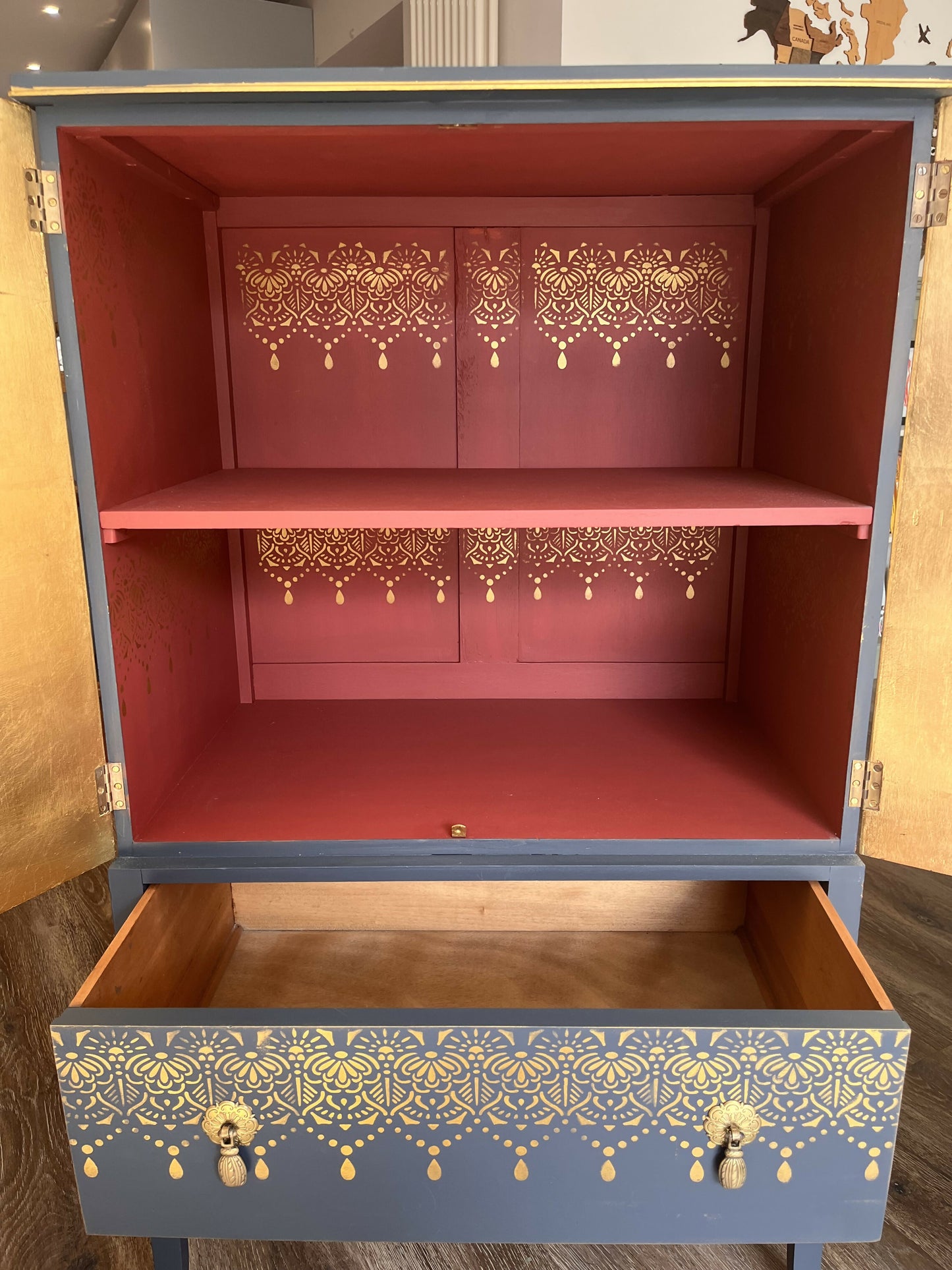 Hand Painted Drinks Cabinet