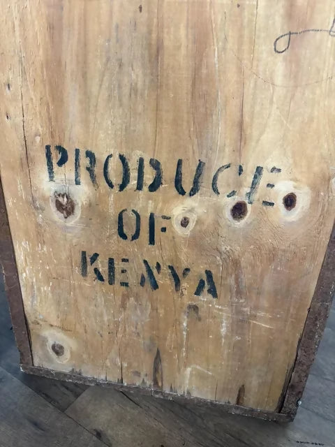 Pair of Vintage Kenyan Tea Export Crates / Wooden Boxes