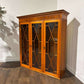 Yew Wood Display Cabinet With Glass Shelves