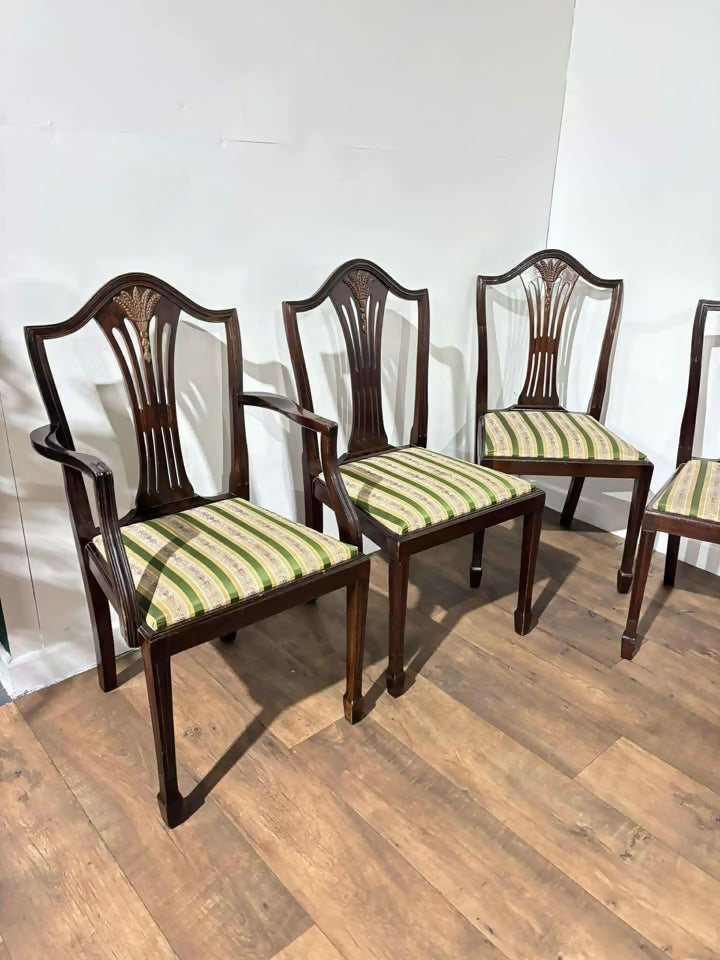 Set of Six Reproduction Mahogany Dining Chairs