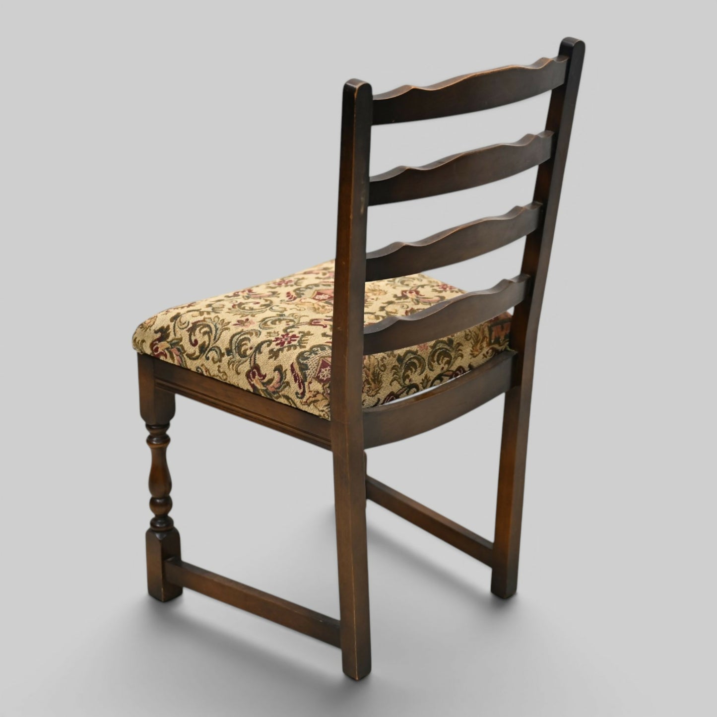 4 Old Charm Oak Dining Chairs Ladderback Tudor Fabric Light Oak FREE UK Delivery