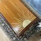 G Plan Long John Nest of 3 Tables with Gold Leaf Sunburst Design - Mid Century Modern MADE TO ORDER