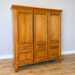 Wardrobe Vintage French Style Oak Triple Door Carved Armoire Cabinet LOT 6526