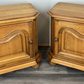 Pair of Bedside Tables Vintage French Nightstands Carved Oak Cabinets LOT 24289