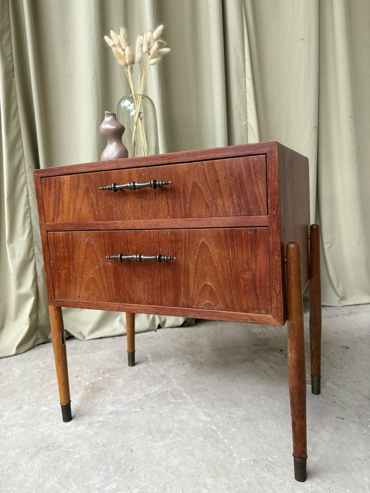 Vintage Mid Century Danish Teak Chest Of Drawers Bedside Scandi Retro R1020