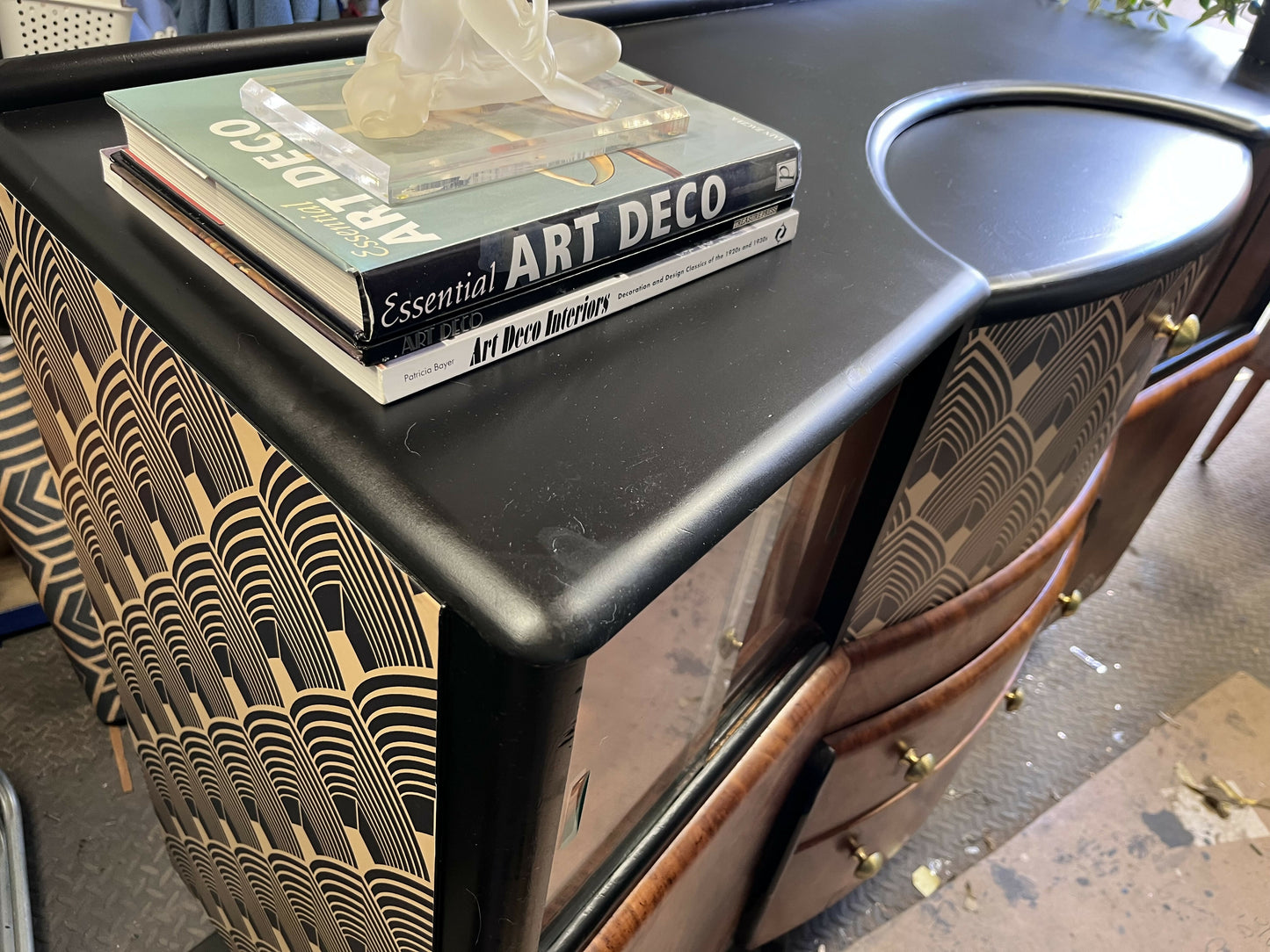 Restored Art Deco Walnut Cocktail Cabinet