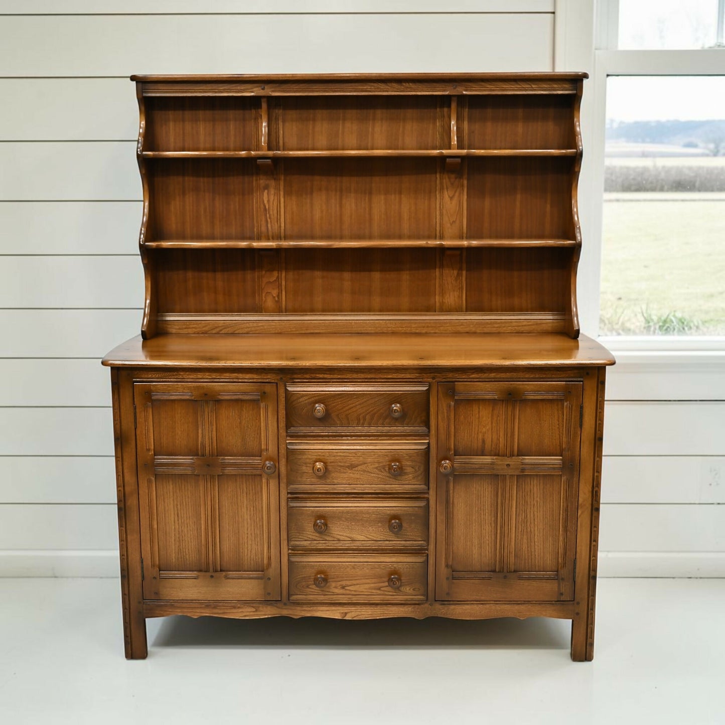 Ercol Vintage Sideboard Dresser 4 Drawers 2 Cupboards 2 Piece FREE UK Delivery*