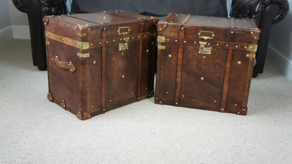 Luxury Leather Hand Dyed Travel Trunks
