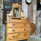 Antique Mid Victorian Pine Mirrored Dressing Chest of Two Over Two Drawers, c.1850