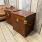 Vintage storage trunks - custom made chests - English antique leather