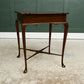 Antique Solid Mahogany Square Occasional Side Table